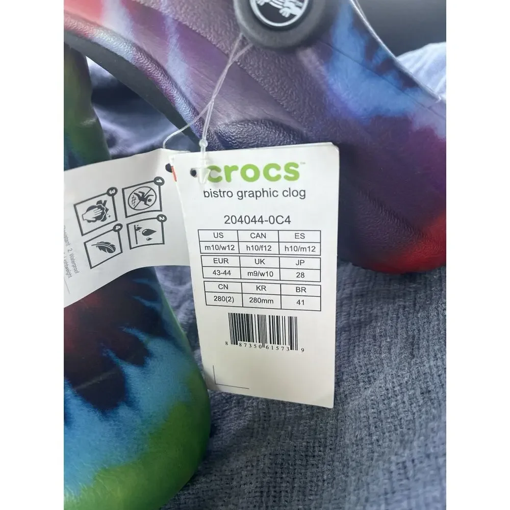 Crocs Bistro Work Nurse Chef Clogs Tie Dye Men’s Size 10 / Women’s Size 12 NWT